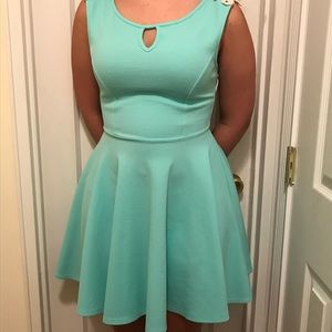 Mint Green Party Dress with Lace Back